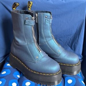 Dr. Martens Metallic Blue Jetta Hi Max Boots US8 UK6